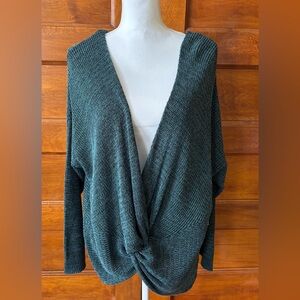 ana Women's Dark Green reversible twist Sweater